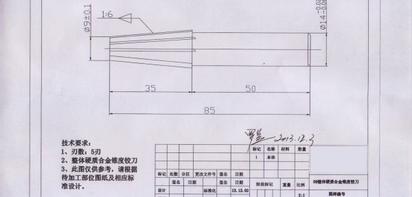 合金錐度鉸刀